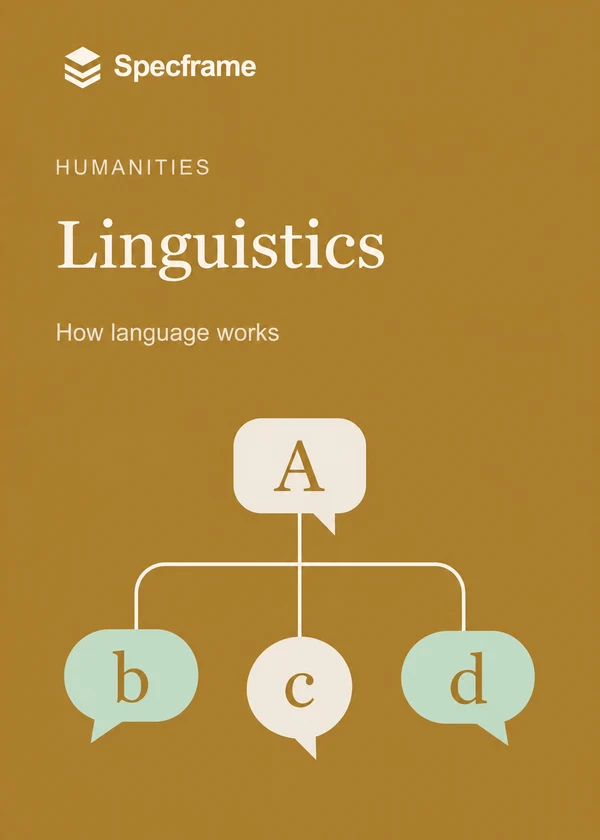 Linguistics — Linguistics textbook cover in English